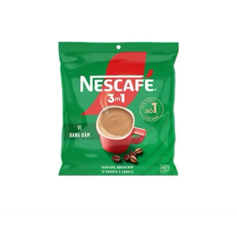 Cà phê hoà tan Nescafe xanh 3in1 vị rang đậm