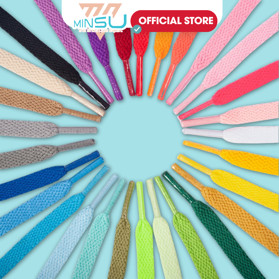 Dây Giày Thể Thao Sneaker Dẹp Chính Hãng MINSU M0202 120cm Đủ Màu Siêu Bền Lựa Chọn ShoeLaces Dẹt Cho Phụ Kiện Giày