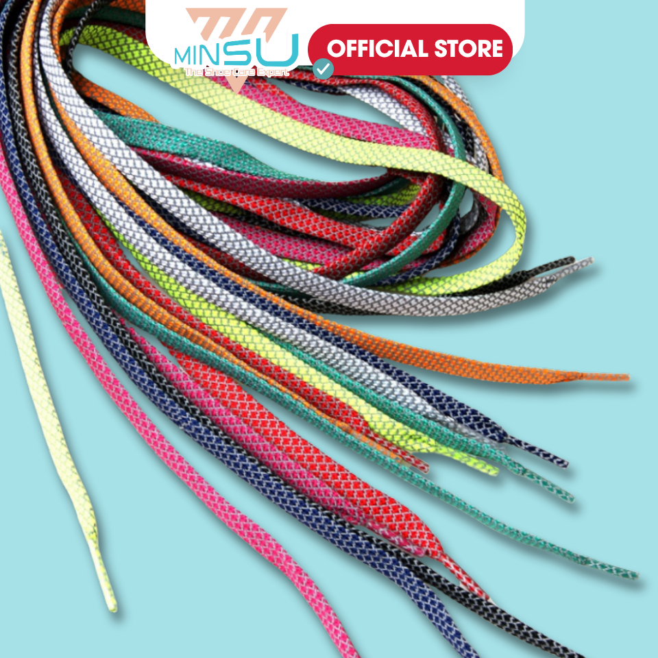 Dây Giày Phản Quang Dẹt Nam Nữ Chính Hãng MINSU Cao Cấp M2413, Dây Giày Thể Thao Sneaker Shoelaces Dẹp Nhiều Màu Dài 1m1
