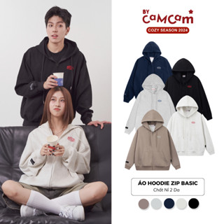 Áo Hoodie Zip Basic Vải 2 Da Chống Nắng Tốt Form Rộng Nam Nữ Bycamcam