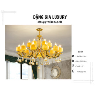 [ TẶNG BÓNG ] Đèn chùm trang trí kiểu dáng tân cổ điển cao cấp đá đúc 8-15 tay dành cho phòng khách-khách sạn-nhà hàng