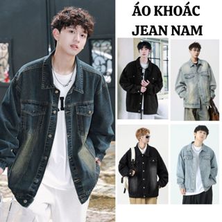 Áo khoác Ngoài Jean Nam nữ Dáng Rộng màu xanh đen RETRO Unisex FABUMAN chất bò không phai BIGSIZE