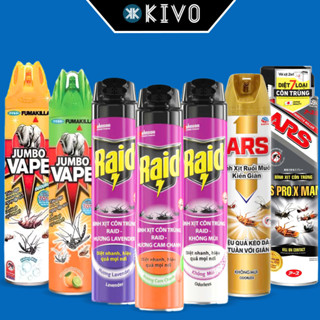 Bình Xịt Muỗi Nhật Bản ARS Không Mùi - Chai Xịt Côn Trùng Raid, Bình Xịt Diệt Côn Trung Jumbo - Kivo
