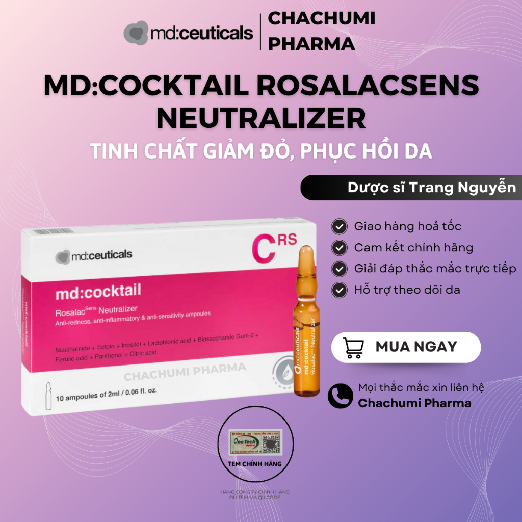 MD: CeutIcals MD Rosalacsens Neutralizer – Tinh Chất Làm Dịu, Giảm Đỏ, Phục Hồi Da
