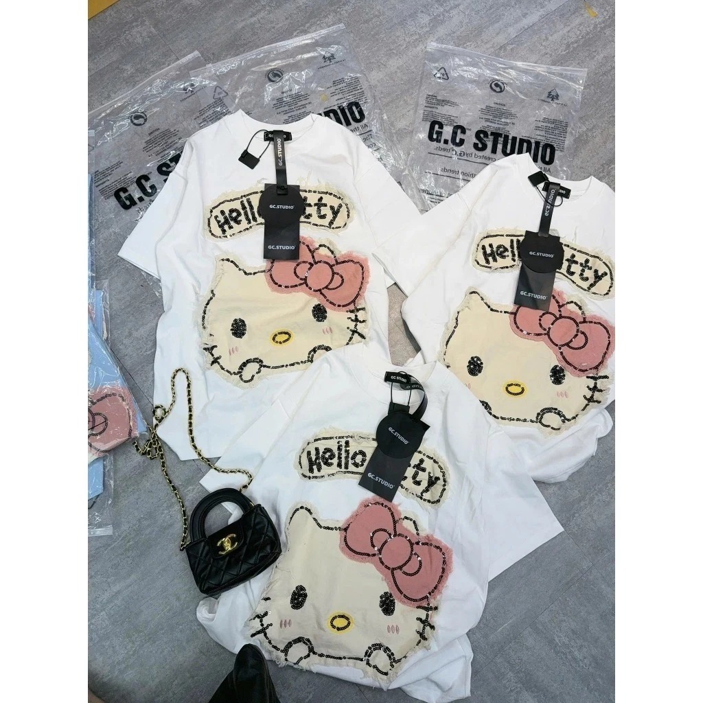 Đồ bộ nữ sét áo thun nữ form rộng Hello Kitty màu hồng phong cách dễ thương Hàn Quốc, set đồ nữ hottrend | BigBuy360 - bigbuy360.vn