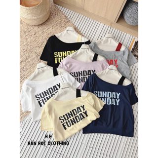 Áo phông giấy mềm lệch vai dây chữ sun