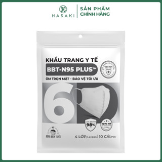 Khẩu Trang Bông Bạch Tuyết 6D N95 Plus 4 Lớp (10 Cái/Gói) Hasaki Sản Phẩm Chính Hãng