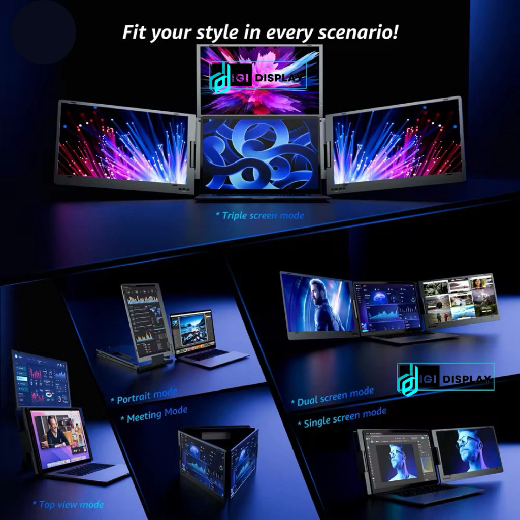 Bộ Ba Màn Hình 14" 16:9 100%sRGB  x 3 - Three Foldable Sreen Cho máy tính Laptop Mac/Windows | BigBuy360 - bigbuy360.vn