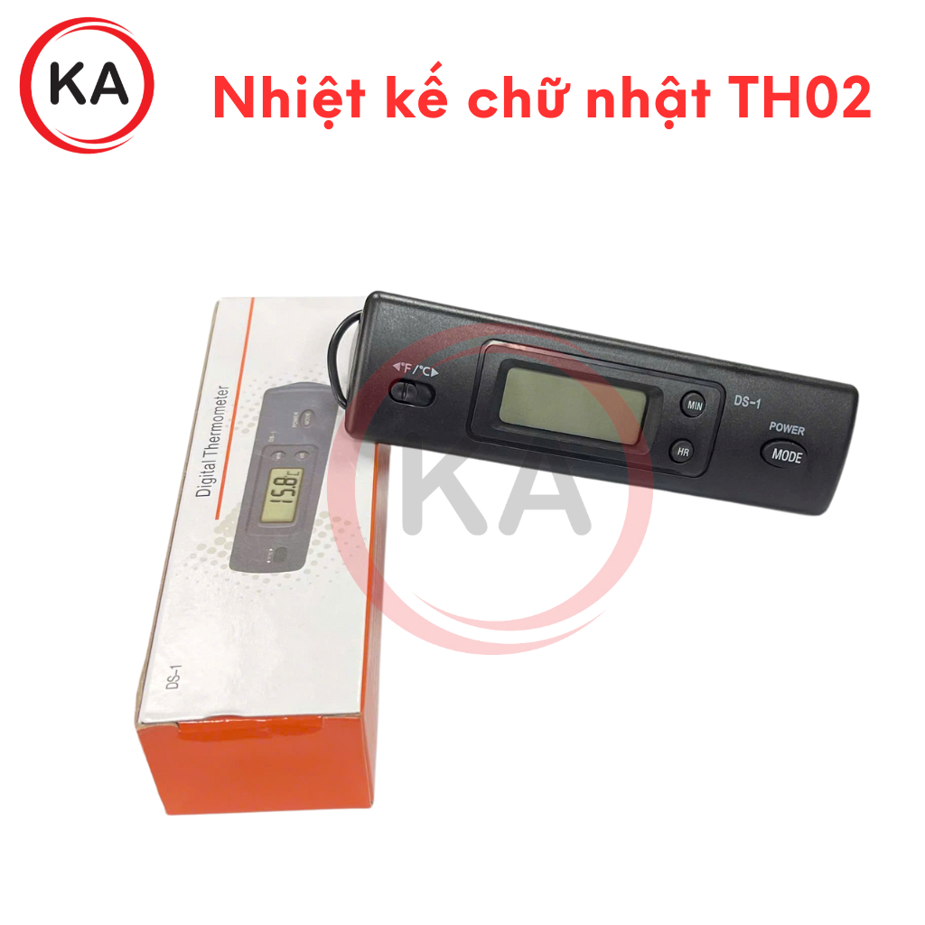 Nhiệt kế chữ nhật TH02 - Nhiệt kế đo nhiệt độ tủ lạnh - Đồng hồ đo nhiệt độ ô tô - Nhiệt kế điện tử