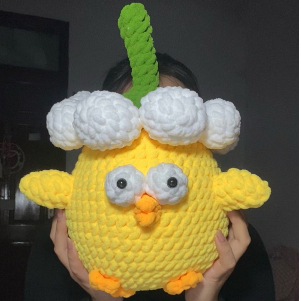 Gấu bông - Nguyên liệu - Thú bông len nhung đũa - Con gà - Con cáo