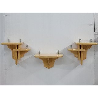  Bộ 3 kệ thờ gỗ thông sole đối xứng size 30cm vàng nhạt trang trí bàn thờ công giáo 