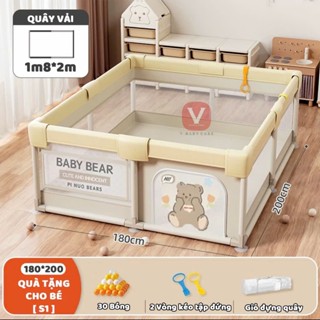 Quây Cũi Nhà Banh Khung Inox Cho Bé, Có Xốp Chống Va Đập