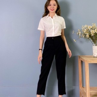 Quần Baggy Nữ Lưng Cao Gấu Lệch – Form Rộng Tôn Dáng, Chất Đẹp