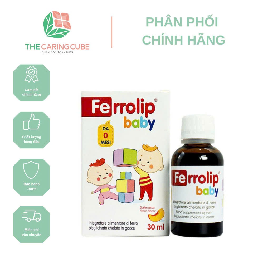 Sắt Hữu Cơ cho bé Ferrolip baby 30ml (Hàng chính hãng) _ The Caring Cube