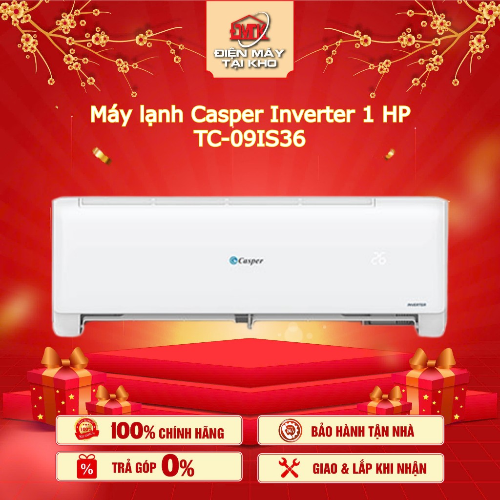 Máy lạnh Casper Inverter 1 HP TC 09IS36 – 9000 BTU – Turbo & iClean – Inverter Casper chính hãng