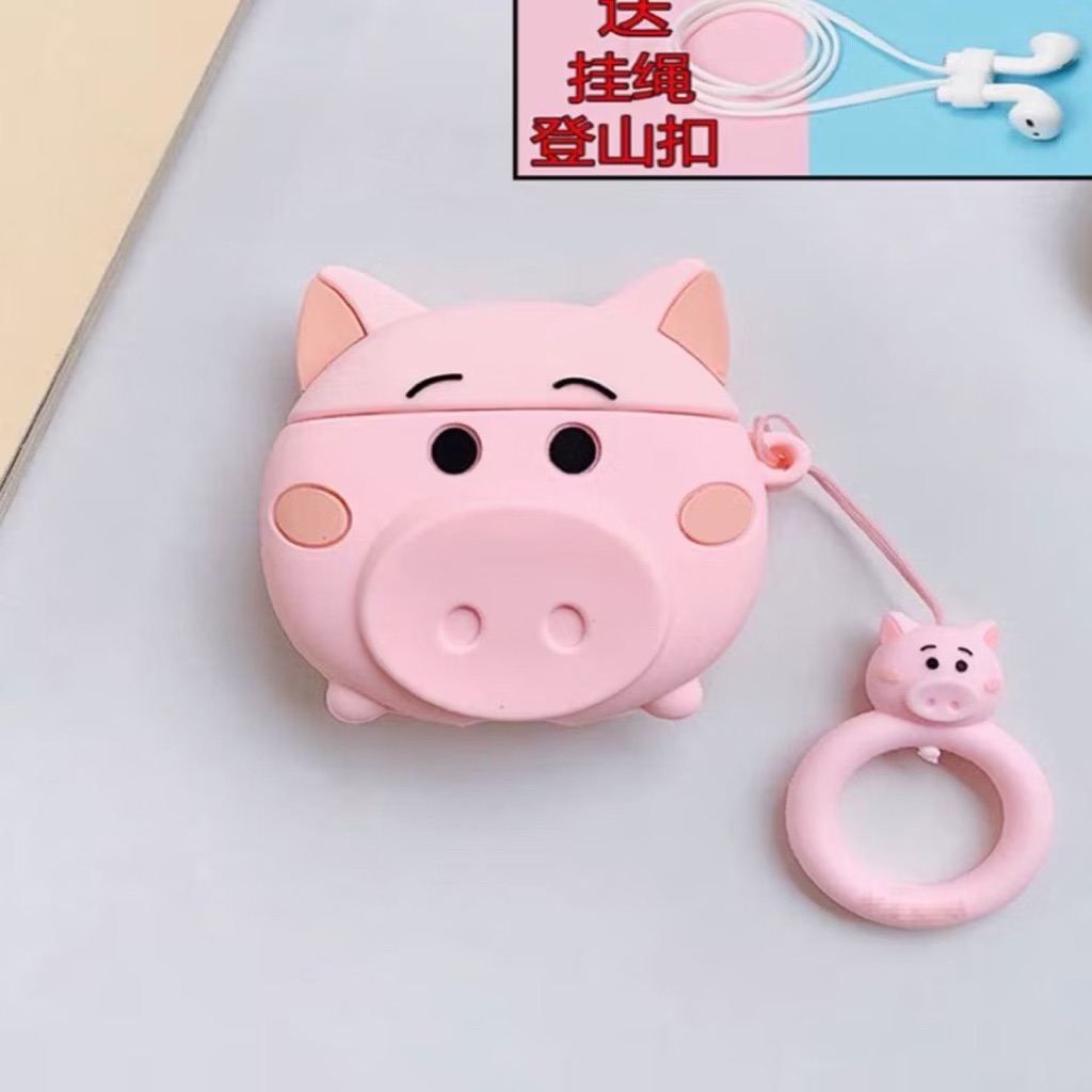 ☘️Tặng kèm móc treo☘️ Case bao Airpods 1 2  Pro | Pro 2 2022 Heo hồng dễ thương đựng tai nghe không dây Airpod