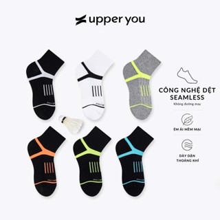 Tất Vớ Nam Cầu Lông Chạy Bộ 3-21Km Cotton Cổ Trung Upper You Co Giãn Linh Hoạt Thấm Hút Mồ Hôi - SPM3003