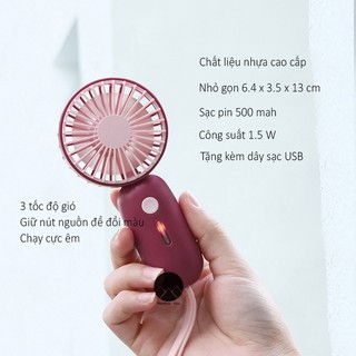 Quạt mini cầm tay tích điện mini nhỏ gọn bỏ túi du lịch