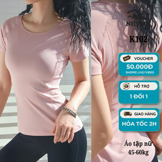 [K102] Áo tập gym nữ, áo yoga tay ngắn SWIMY