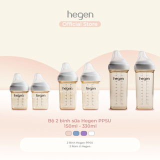  Bộ 2 bình sữa Hegen PPSU chống sặc cho bé sơ sinh và trẻ nhỏ dung tích từ 150ml đến 330ml 