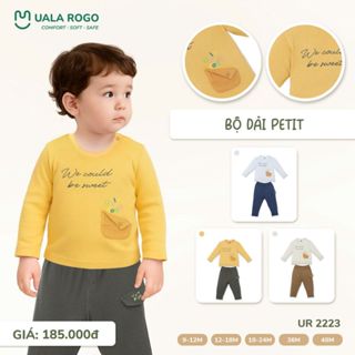 Bộ dài tay mỏng cho bé mặc ngủ đỡ lạnh Ualarogo 9 tháng - 4 tuổi vải Petit mềm mịn thoáng khí 2223