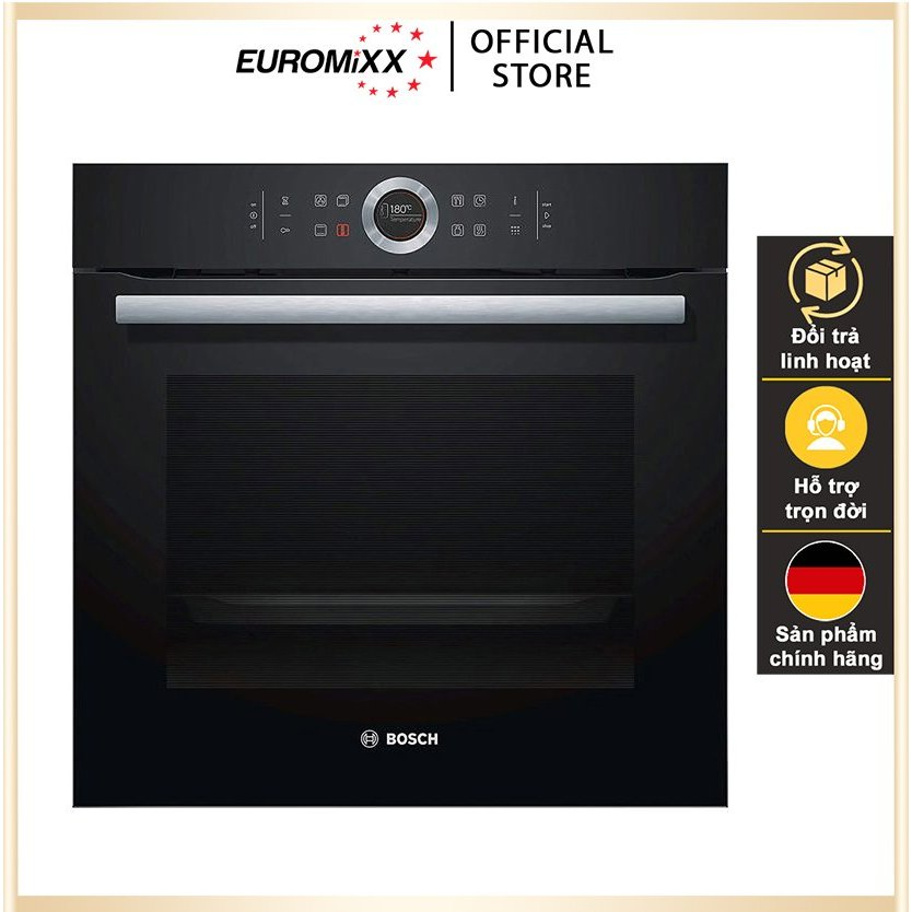 Lò nướng âm tủ Bosch HBG675BB1 - Dung tích 71L, màu đen, công nghệ 4D Hot Air