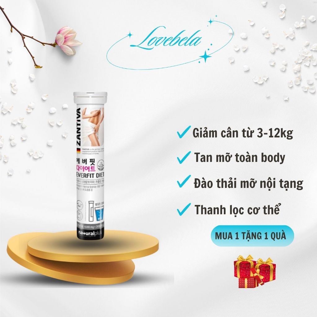 Giảm cân Zantiva sủi giảm cân cấp tốc từ 3-12kg an toàn giảm mỡ bụng đùi bắp tay bắp chân tan mỡ body thanh lọc cơ thể