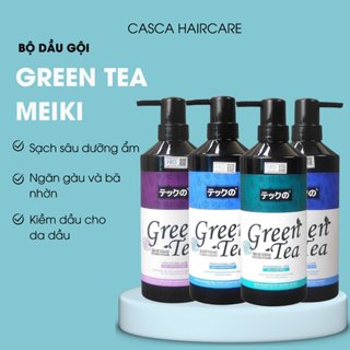  Dầu gội GREEN TEA MEIKI Dầu gội xả Meiki phục hồi kiềm dầu dầu gội nhật bản trà xanh 780ML 