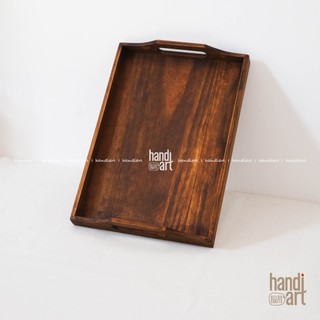 Khay gỗ retro có tay cầm đựng đồ phong cách cổ điển