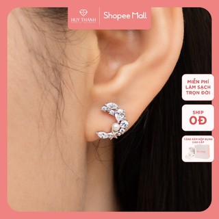 Bông Tai Bạc 925 BT427 Thiết Kế Hình Vòng Cung Huy Thanh Jewelry