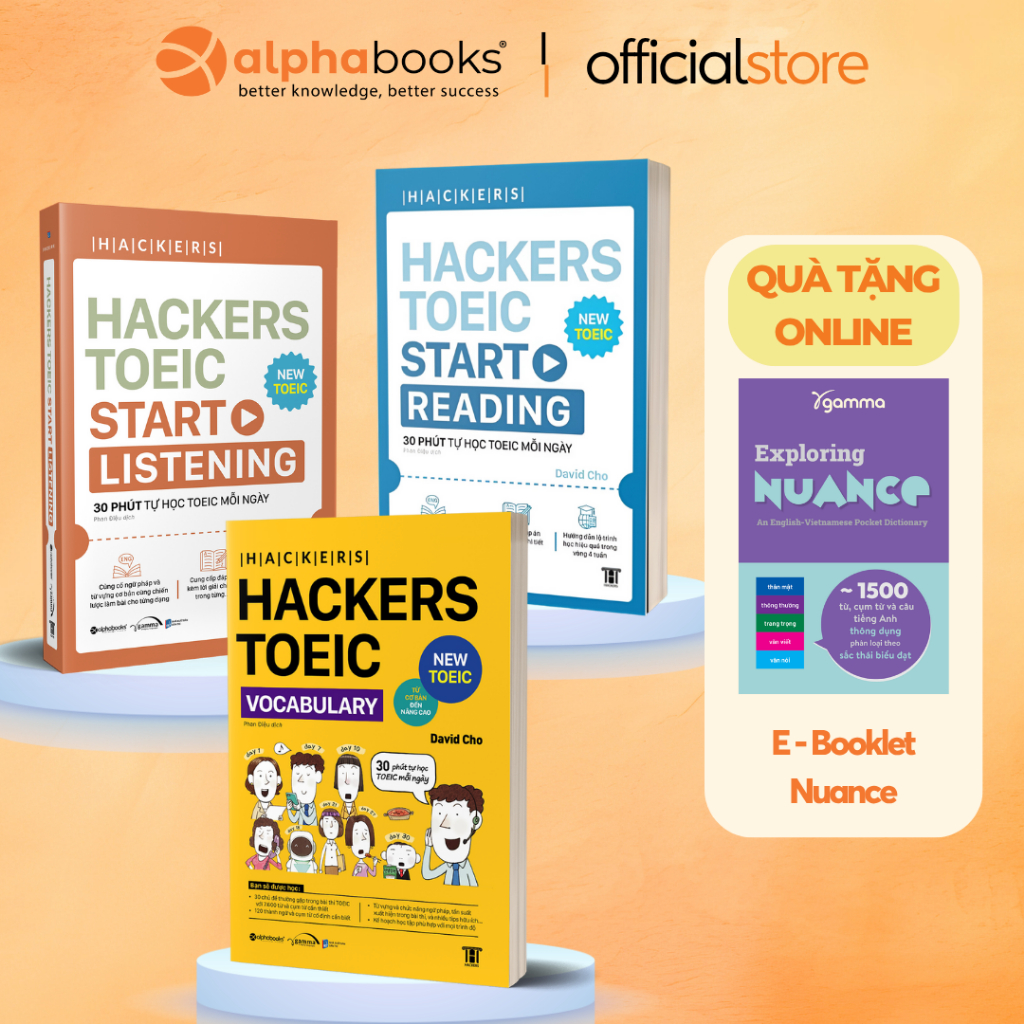 Sách - Combo Hackers TOEIC : VOCABULARY + START READING + START LISTENING