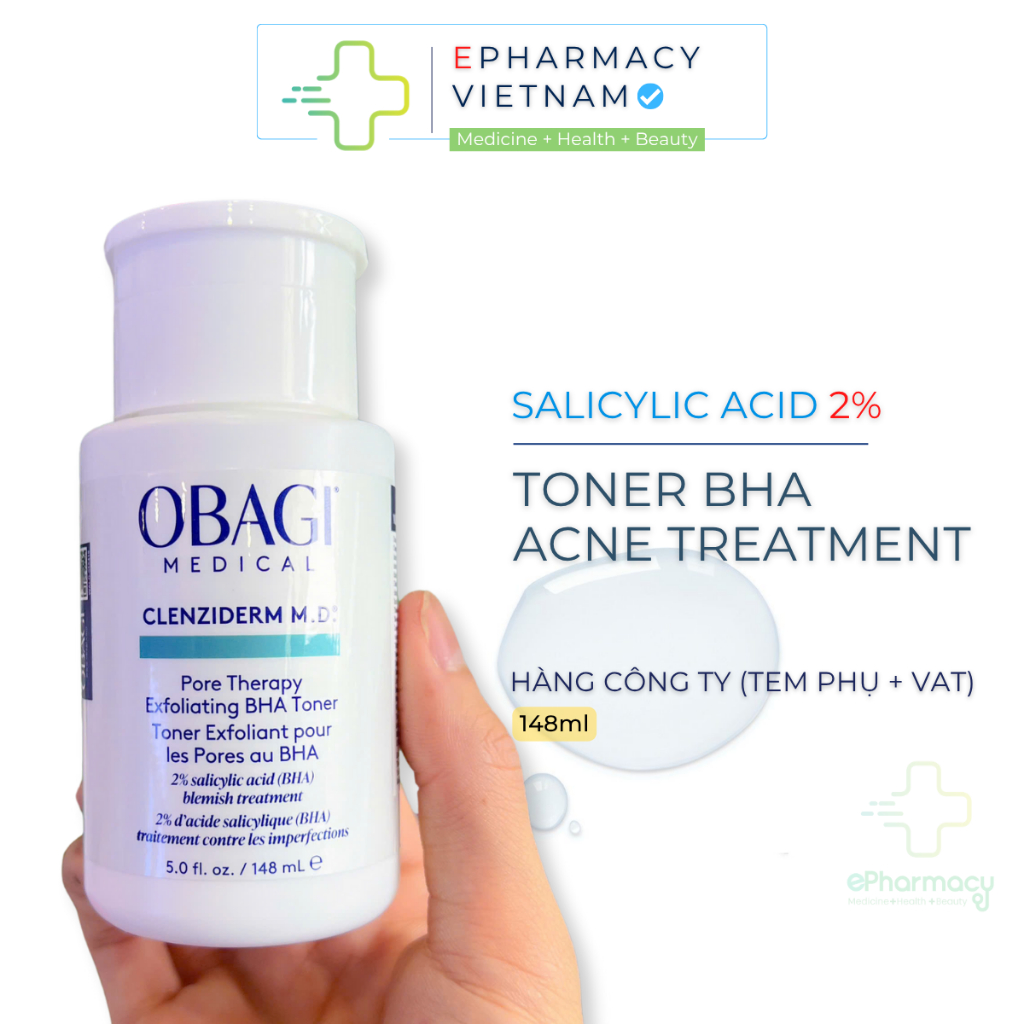 Toner OBAGI BHA Clenziderm M.D. Pore Therapy Exfoliating Tẩy Tế Bào Chết 148ml