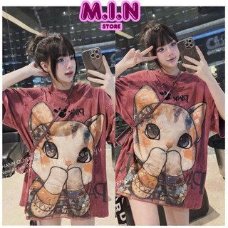 Áo phông nữ siêu hót in hình mèo batu / Áo thun nữ in lụa 5d Hàng cottong from rộng freesize 70kg