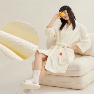 Áo Choàng Tắm Người Lớn AVELIS – Dáng Dài Sang Trọng, Thấm hút tốt - Màu Hồng Nhạt/Xanh Pháp