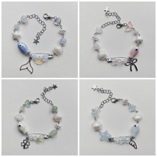 [SALE DUY NHẤT 10/10] - Vòng tay safety pin phối hạt cá nhỏ handmade, vòng tay hy vọng The Ocean