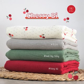 [ Cherry Bi ] Vải Xô Muslin 2 lớp Siêu Mềm Họa Tiết may khăn tã cho bé