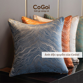  Gối tựa lưng sofa gối sofa vuông 45x45cm trang trí cao cấp họa tiết dệt sóng Jacquard hiện đại sang chảnh châu Âu 