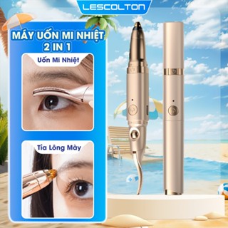 Máy uốn mi nhiệt Lescolton phiên bản 2025 thiết kế 2 trong 1 làm dụng cụ uốn mi và chải mi để định hình mi đẹp hơn
