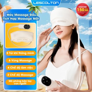 Máy massage đầu tích hợp massage mắt Lescolton mát xa đầu, mát xa mắt giúp thư giãn , giảm đau mỏi, ngủ ngon giấc hơn