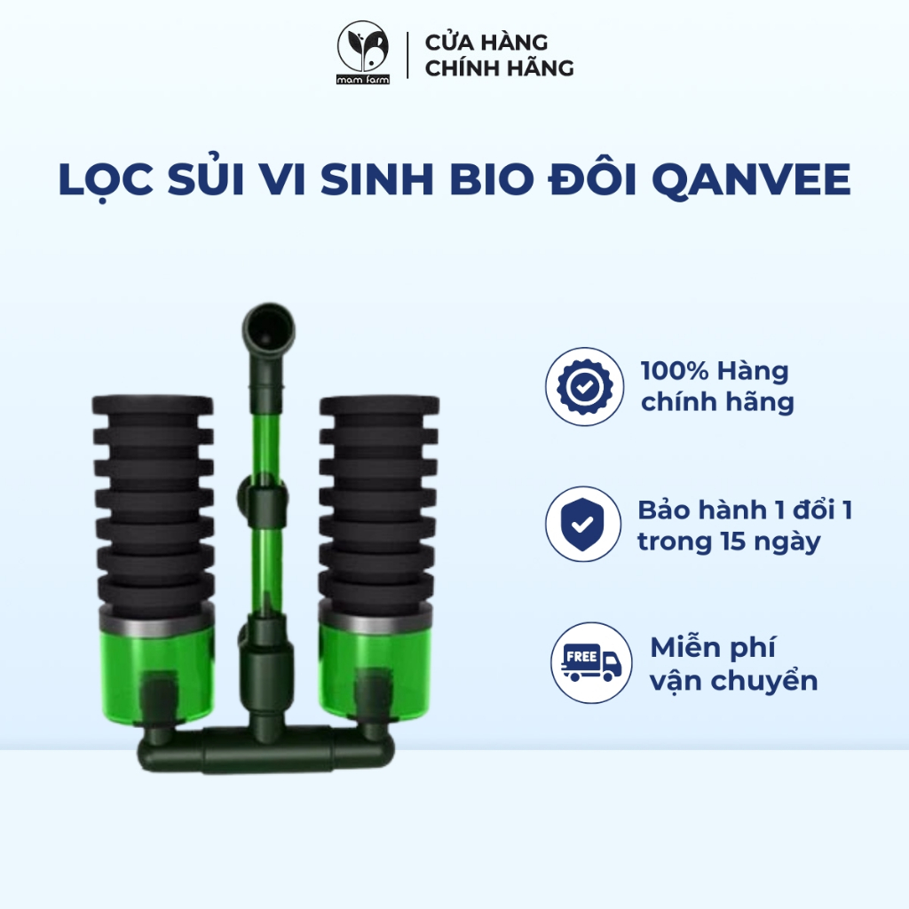 Lọc sủi vi sinh Bio đôi Qanvee QS-100A/200A - Có khoang chứa thêm vật liệu lọc