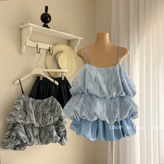Set áo hai dây babydoll nhún bí bồng hai tầng phối chân váy xòe nhẹ nhàng xinh xắn cho nàng đi chơi – BaoTrang.clothes