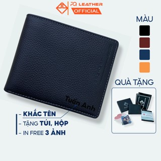 Ví Nam Khắc Tên Theo Yêu Cầu Da Bò Sáp Cao Cấp PQ Leather PV22 In Ảnh Tặng Kèm Túi Hộp Thiệp Làm Quà Tặng - BH 12 tháng