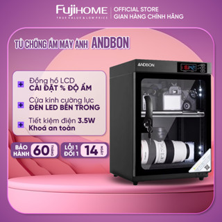 Tủ chống ẩm máy ảnh 30 Lít điện tử ANDBON AB-30S, Tủ hút ẩm 2 ngăn tự động đồng đồ LCD, mút chống xước ống kính, Lens