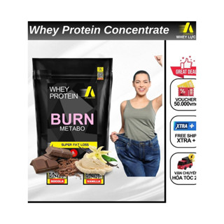 Whey Protein concentrate BURN METABO túi 1kg, tặng giáo án & thực đơn độc quyền