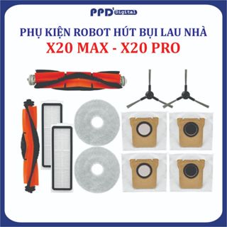 Phụ kiện Robot hút bụi Xaomi Vacuum X20 Max (X20 Pro) , Lọc hepa , Khăn lau, Chổi giữa,Chổi cạnh, Túi rác .