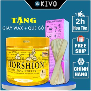 Gel Wax Lông Horshion Mật Ong/ Giấy Wax 100 Tờ/ Que Wax Lông - Tẩy Lông Nách, Chân, Tay - Kivo