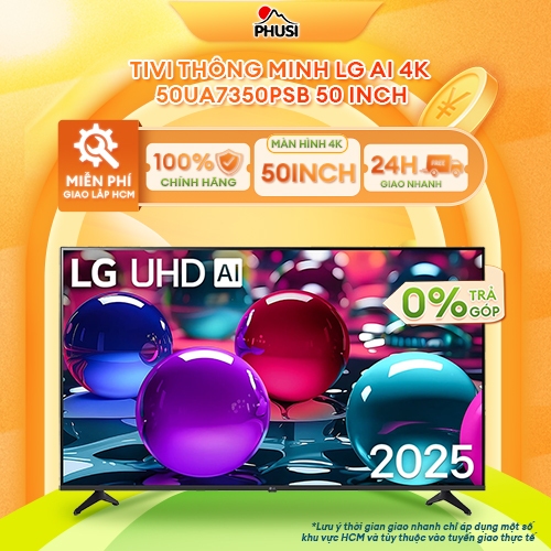 [GIAO LẮP MIỄN PHÍ] Tivi thông minh LG AI 4K 50UA7350PSB 50 inch - Hàng chính hãng, Mới 100%