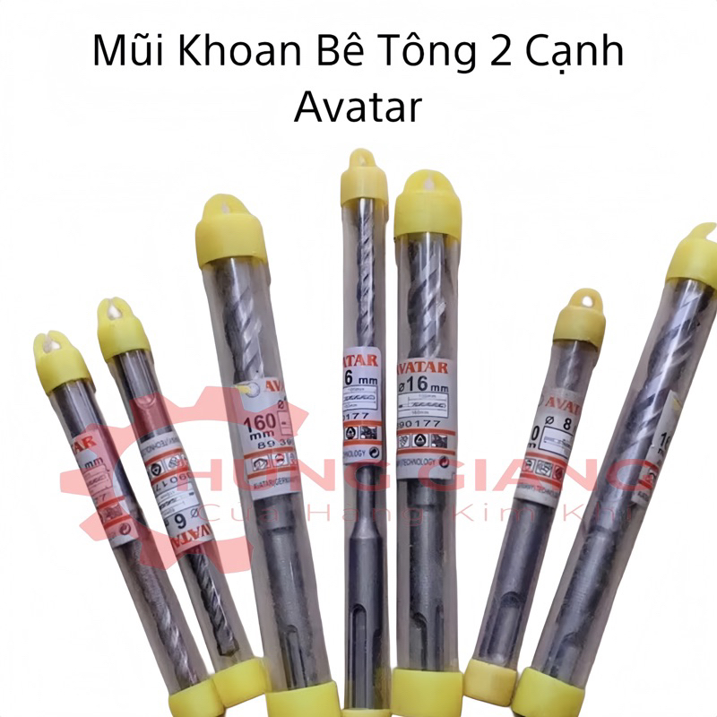 Mũi khoan bê tông AVATA 2cạnh 6,8,10,12,14,16