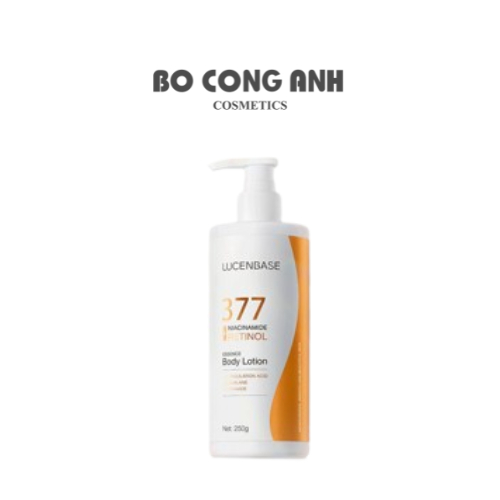 Sữa Dưỡng Thể Trắng Da 377 LUCENBASE Niacinamide Retinol 250g