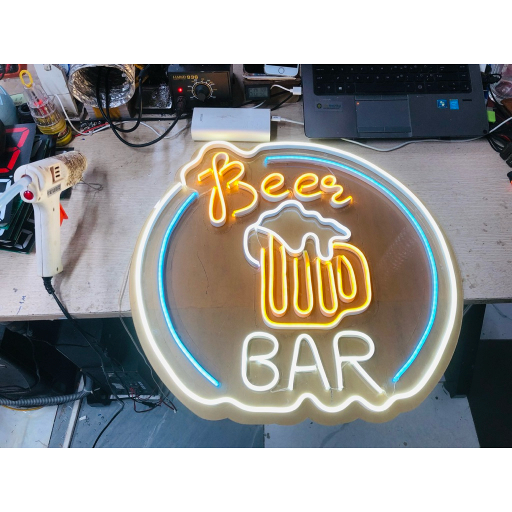 Bảng LED Neon BEER / BAR – Trang Trí Quán Bar, Pub, Quán Nhậu Siêu Chất